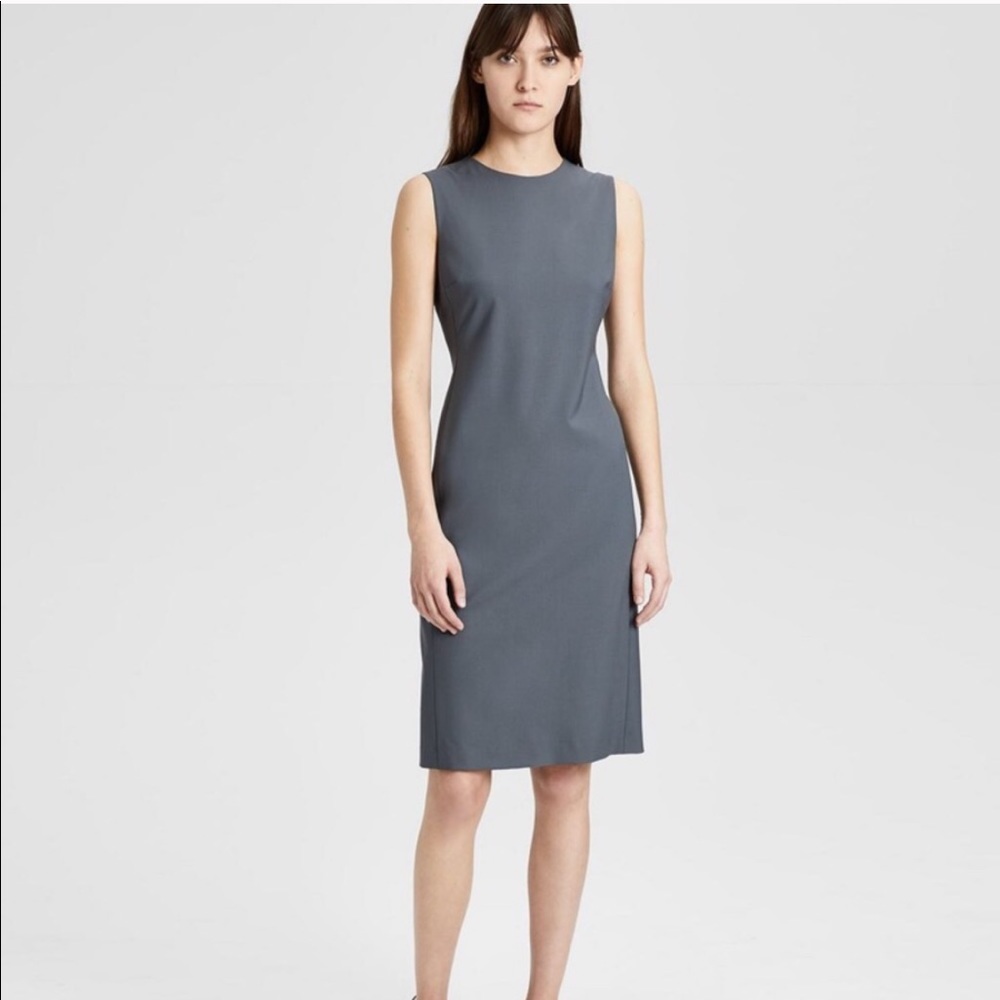 NEW • Theory • Eano Wool Shift Dress 6 / 12 Gray - Picture 1 of 5